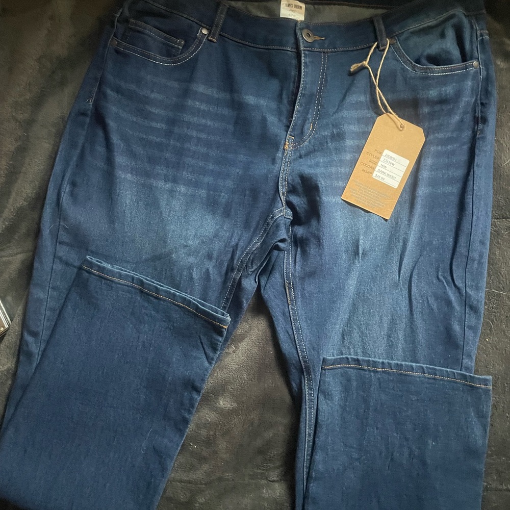 Stylish Dark Blue Women's Straight Leg Jeans